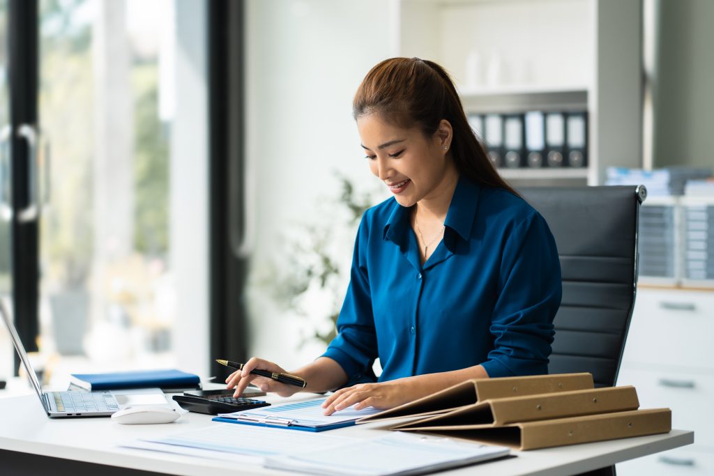 business woman working at office
